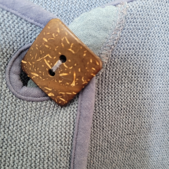 Lulu B Blue Cardigan Sweater 1 Button Front Casual Cozy Size Large - Picture 3 of 8